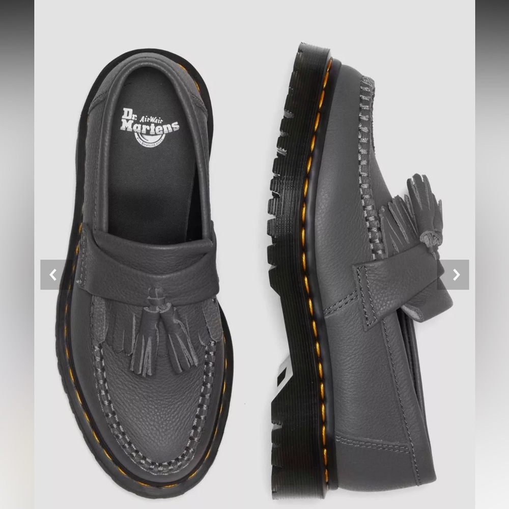 Dr. Martens Adrian Tassel Loafers – Gunmetal Gray, EU 39, Excellent Condition